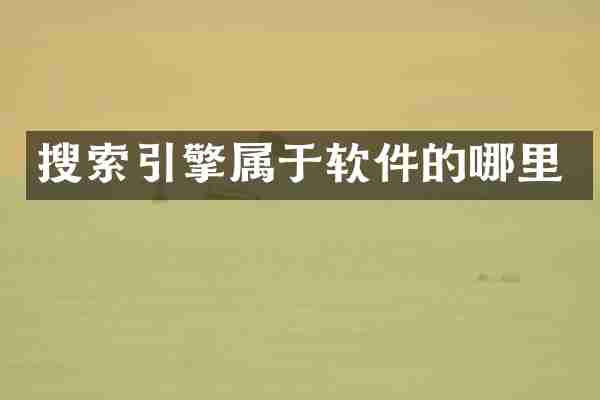 搜索引擎属于软件的哪里