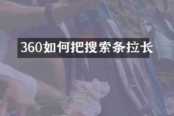 360如何把搜索条拉长