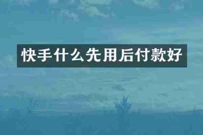 快手什么先用后付款好