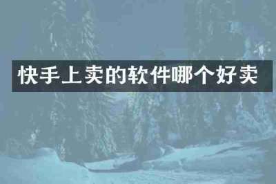 快手上卖的软件哪个好卖