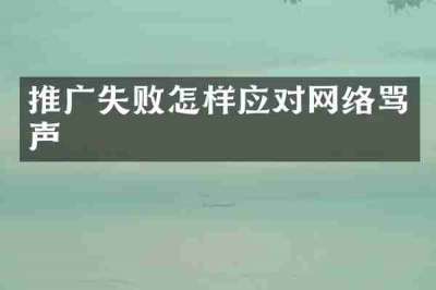 推广失败怎样应对网络骂声