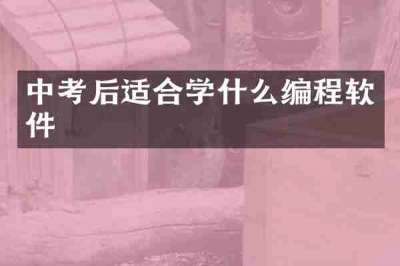 中考后适合学什么编程软件
