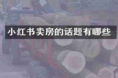 小红书卖房的话题有哪些