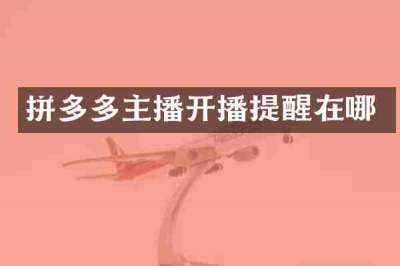 拼多多主播开播提醒在哪