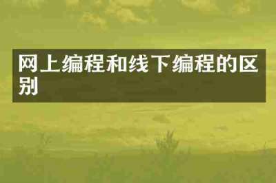 网上编程和线下编程的区别