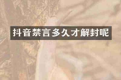抖音禁言多久才解封呢
