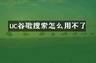 uc谷歌搜索怎么用不了