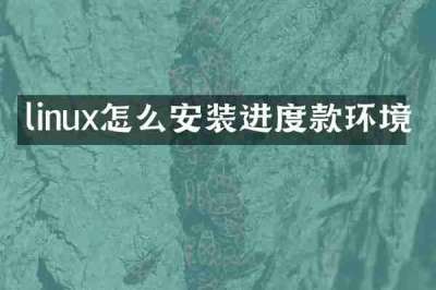 linux怎么安装进度款环境
