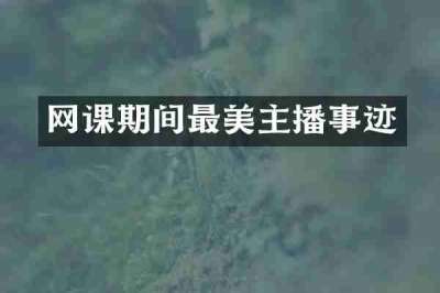 网课期间最美主播事迹