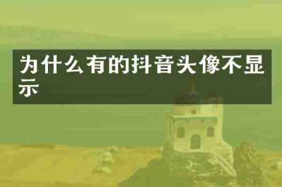 为什么有的抖音头像不显示