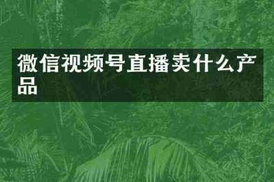 微信视频号直播卖什么产品