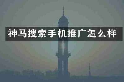 神马搜索手机推广怎么样