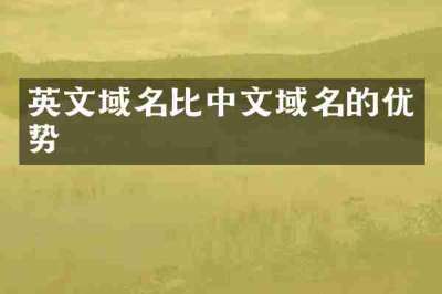英文域名比中文域名的优势