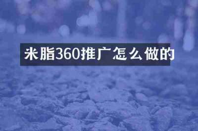 米脂360推广怎么做的