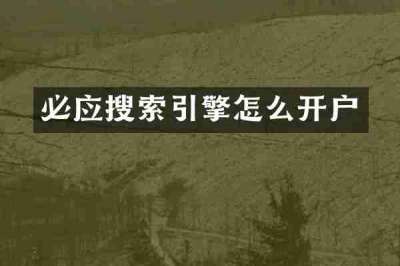 必应搜索引擎怎么开户