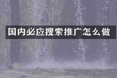 国内必应搜索推广怎么做