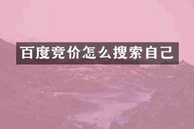 百度竞价怎么搜索自己