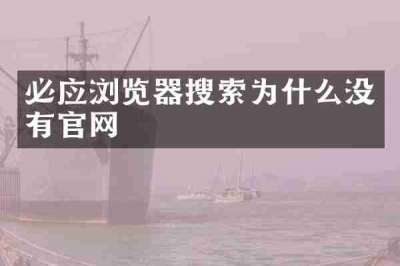 必应浏览器搜索为什么没有官网