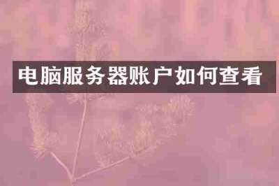 电脑服务器账户如何查看