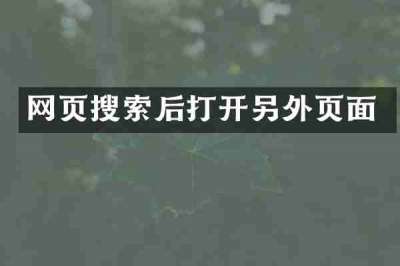 网页搜索后打开另外页面