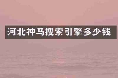河北神马搜索引擎多少钱