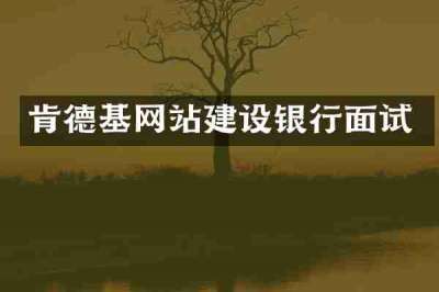 肯德基网站建设银行面试