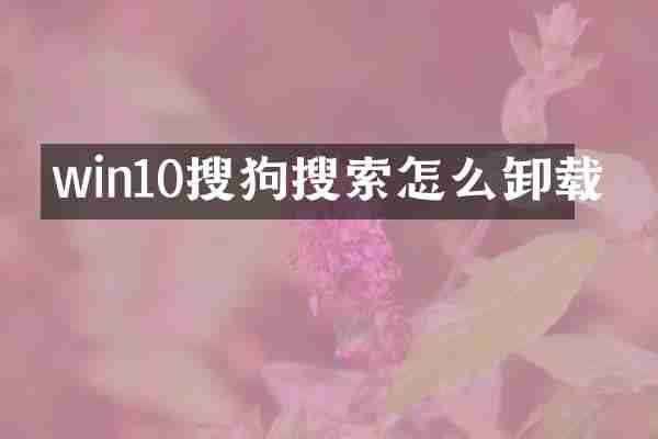 win10搜狗搜索怎么卸载