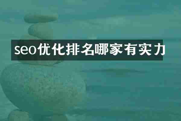 seo优化排名哪家有实力