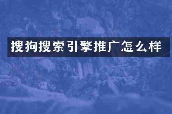 搜狗搜索引擎推广怎么样