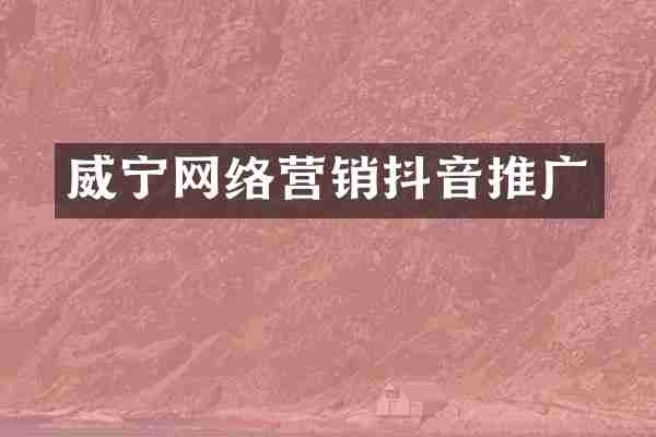 威宁网络营销抖音推广