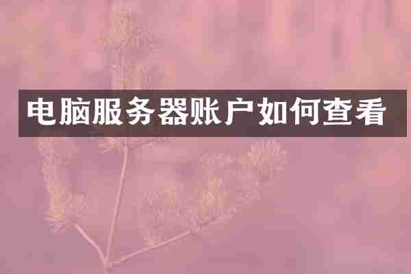 电脑服务器账户如何查看