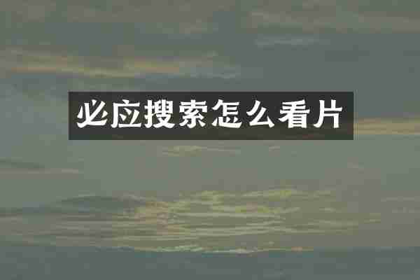 必应搜索怎么