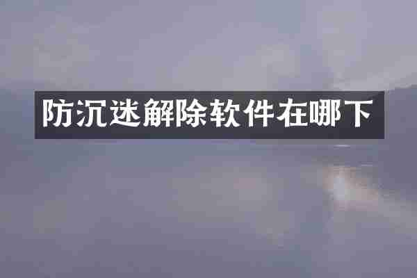 防沉迷解除软件在哪下