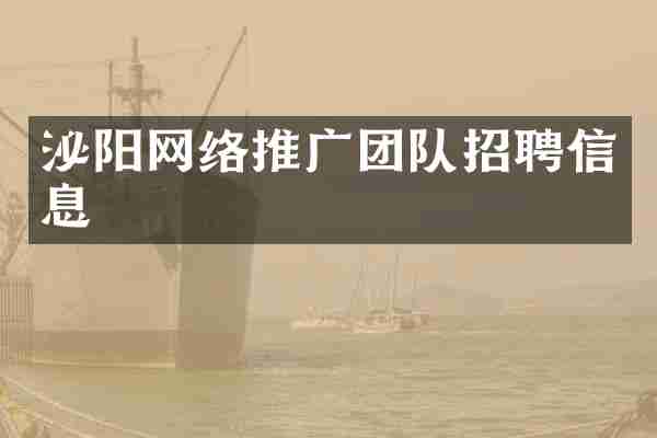 泌阳网络推广团队招聘信息