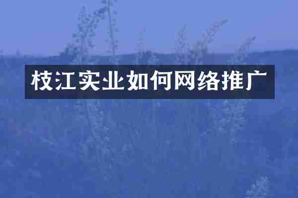 枝江实业如何网络推广