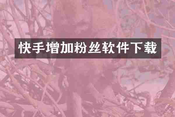 快手增加粉丝软件下载