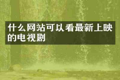 什么网站可以看最新上映的电视剧