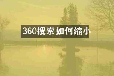 360搜索如何缩小