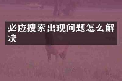 必应搜索出现问题怎么解决