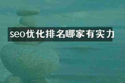 seo优化排名哪家有实力