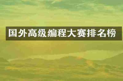国外高级编程大赛排名榜