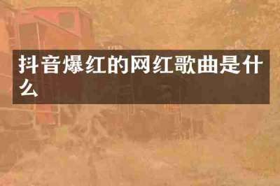 抖音爆红的网红歌曲是什么
