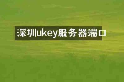 深圳ukey服务器端口
