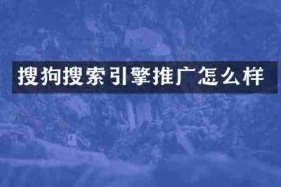 搜狗搜索引擎推广怎么样