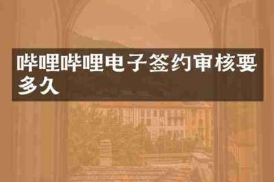 哔哩哔哩电子签约审核要多久