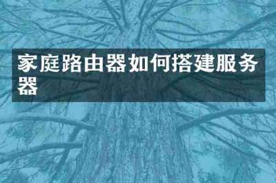 家庭路由器如何搭建服务器