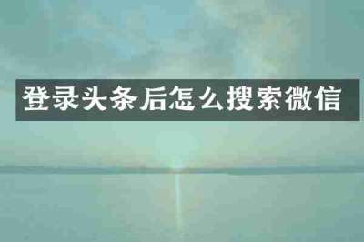 登录头条后怎么搜索微信