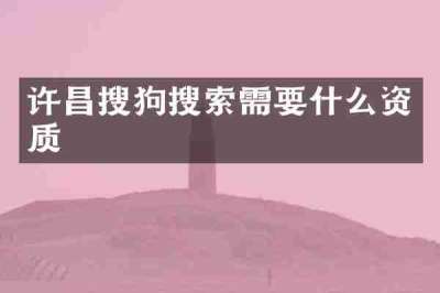 许昌搜狗搜索需要什么资质