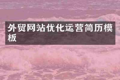 外贸网站优化运营简历模板