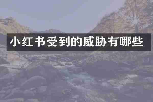 小红书受到的威胁有哪些
